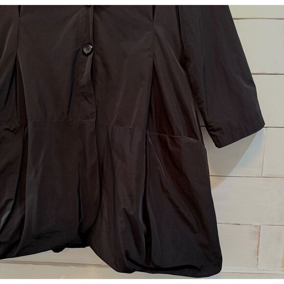 SUZE XS Sun Kim Black Coat Lagenlook Wired Collar Light Jacket - Picture 4 of 9